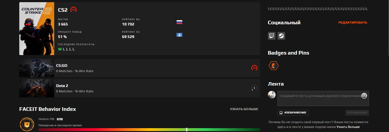 Аккаунт Counter-Strike 2 #184304. ELO: 2097; Faceit LVL: 10; за 91.15 USD