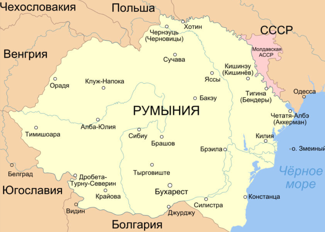 Карта Великой Румынии